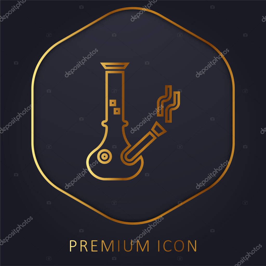 Bong golden line premium logo or icon