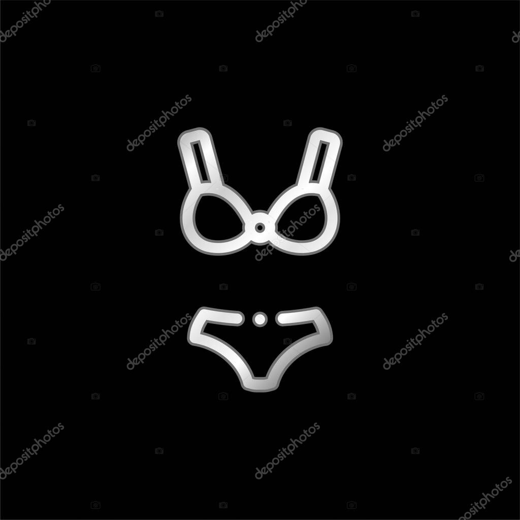 Bikini silver plated metallic icon