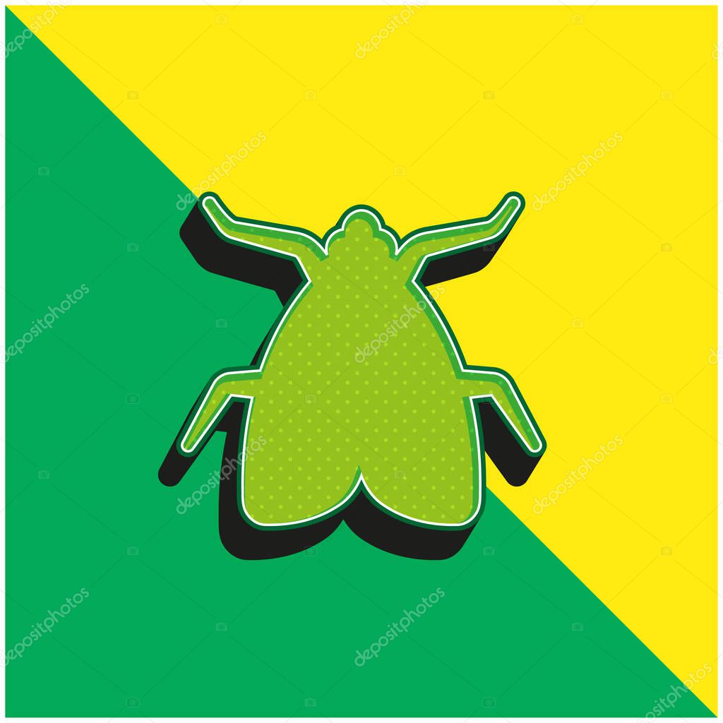 Big Fly Green and yellow modern 3d vector icon logo