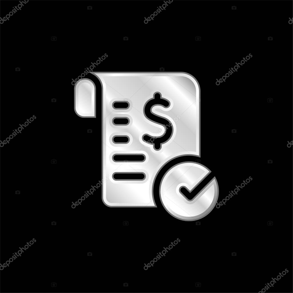 Bill silver plated metallic icon