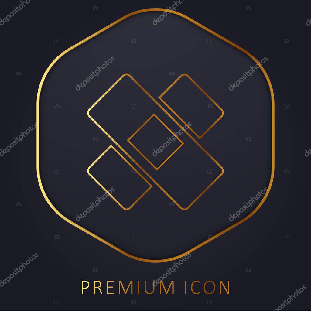 Band Aid golden line premium logo or icon