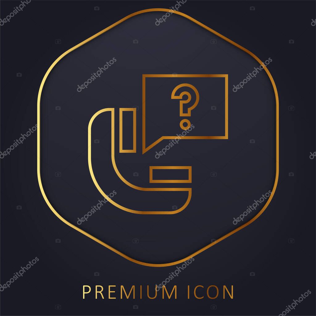 Ask golden line premium logo or icon