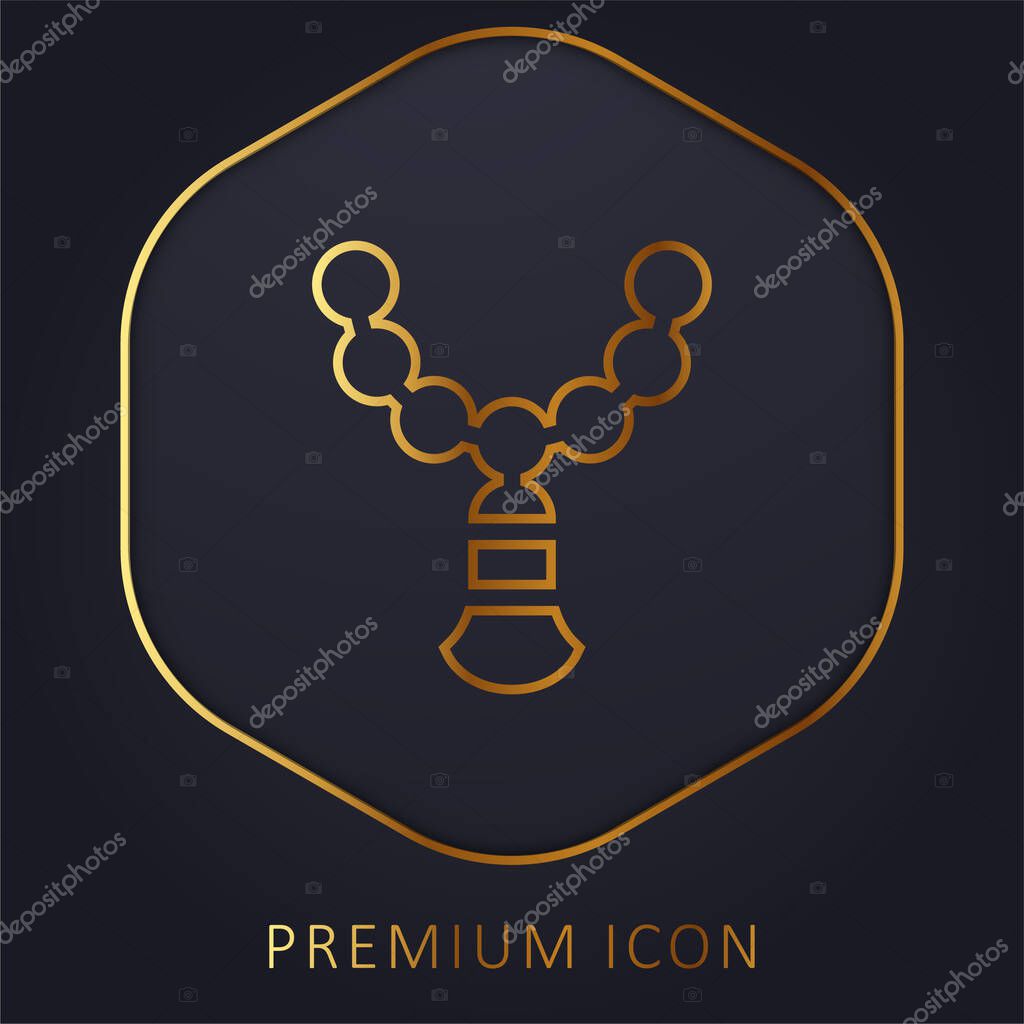 Beads golden line premium logo or icon