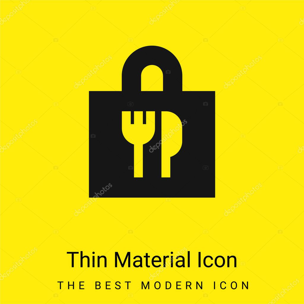 Bag minimal bright yellow material icon