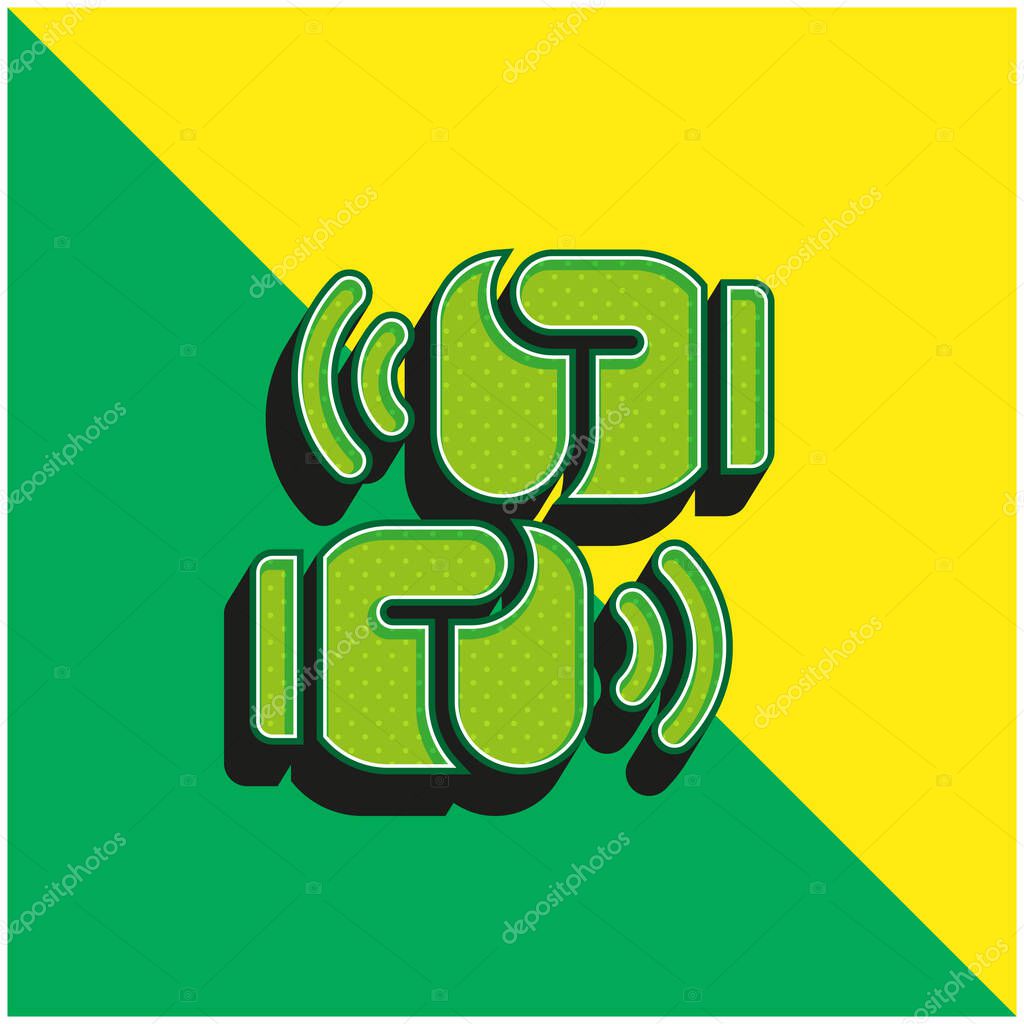 Boxing Green and yellow modern 3d vector icon logo