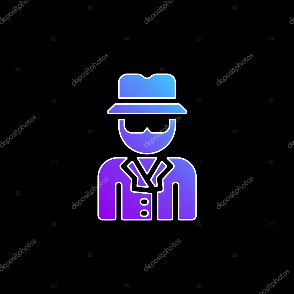 Anonymous blue gradient vector icon