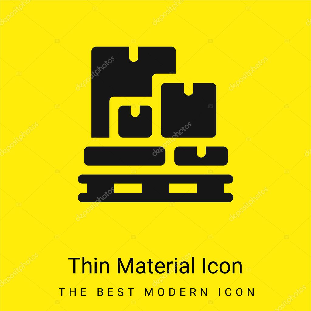 Boxes minimal bright yellow material icon