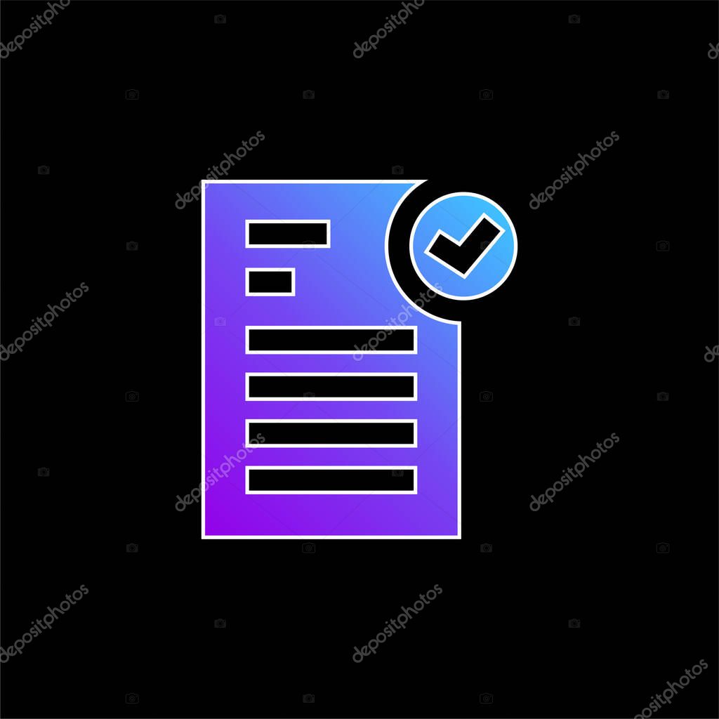 Approved blue gradient vector icon