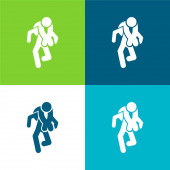Kaland Sport Sziluettek Lapos négy szín minimális ikon készlet