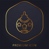 Bauble golden line premium logo or icon