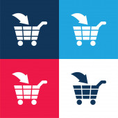 Přidat do košíku Komerční symbol modrá a červená čtyřbarevná minimální sada ikon