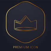 Korona arany vonal prémium logó vagy ikon
