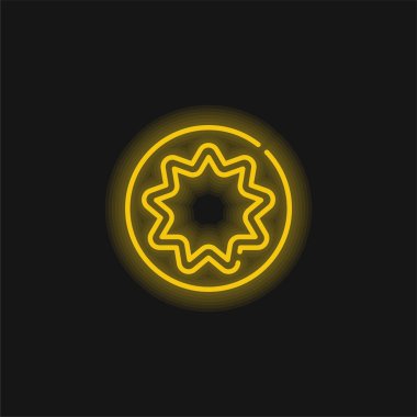 Bahaizm sarı parlak neon simgesi