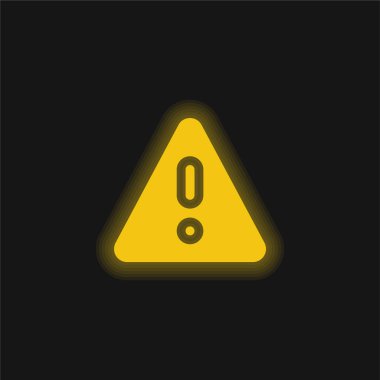 Alarm sarı parlayan neon simgesi