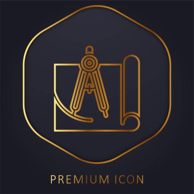 Mimari altın çizgi prim logosu veya simgesi