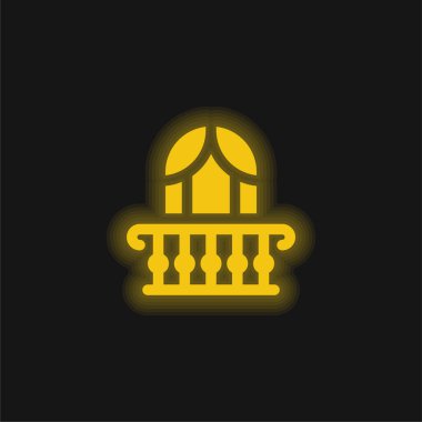 Balkon sarısı parlak neon simgesi