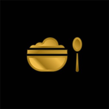 Bebek maması altın kaplama metalik simge veya logo vektörü
