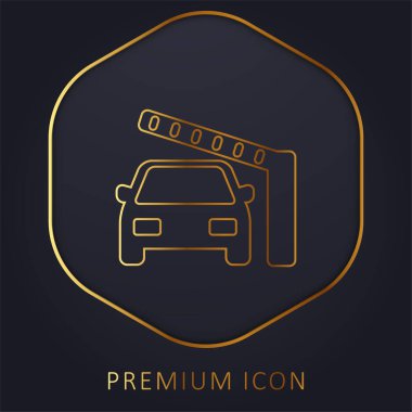 Bariyer ve Araba Altın Hat prim logosu veya simgesi