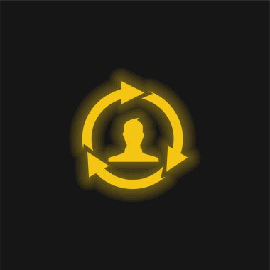 Affiliate Marketing yellow glowing neon icon clipart