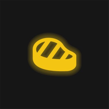 Biftek sarısı parlak neon ikonu