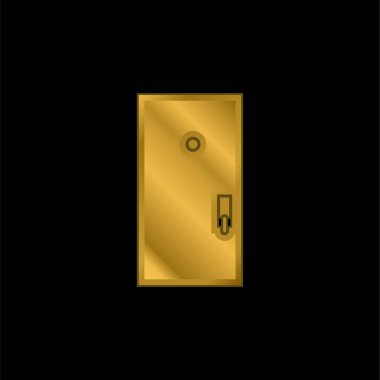 Black Door gold plated metalic icon or logo vector clipart