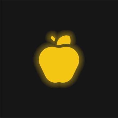Elma sarısı parlak neon simgesi