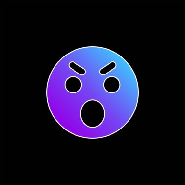 Angry blue gradient vector icon clipart