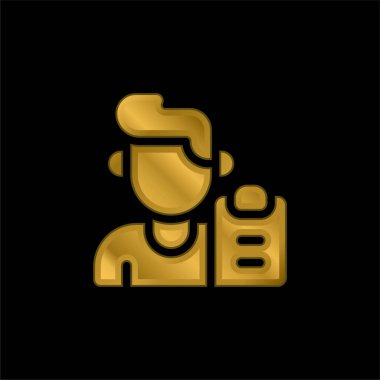 Erkek altın kaplama metalik simge veya logo vektörü