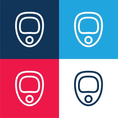 Alarm mavi ve kırmızı dört renk en düşük simge kümesi