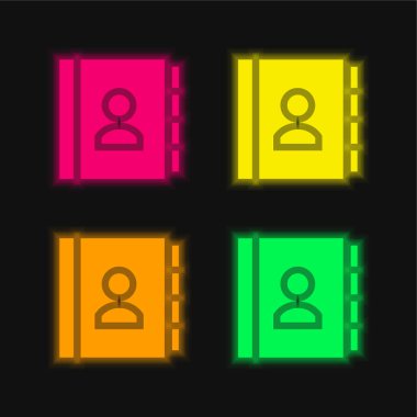 Gündem dört renk parlayan neon vektör simgesi