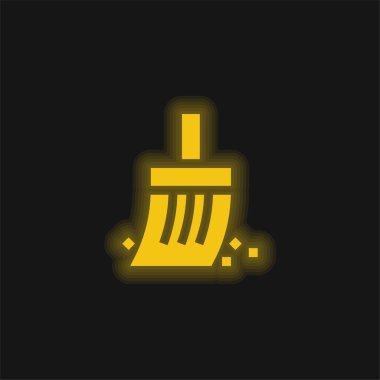 Arkeoloji sarı parlak neon simgesi