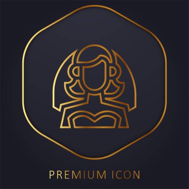 Gelin altın çizgisi prim logosu veya simgesi
