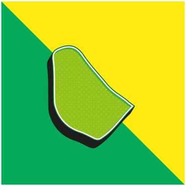 Barbados Yeşil ve Sarı 3D vektör simgesi logosu
