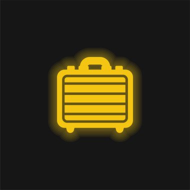 Evrak çantası sarı parlak neon simgesi