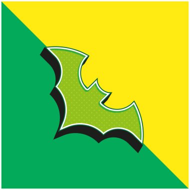Yarasa Yeşil ve Sarı Modern 3D vektör simgesi logosu