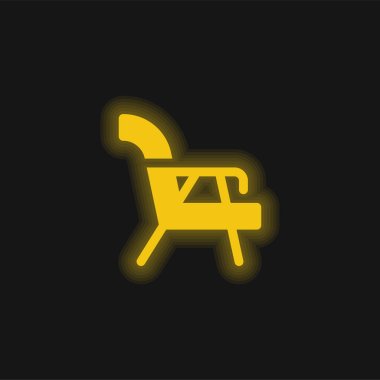 Armchair yellow glowing neon icon clipart