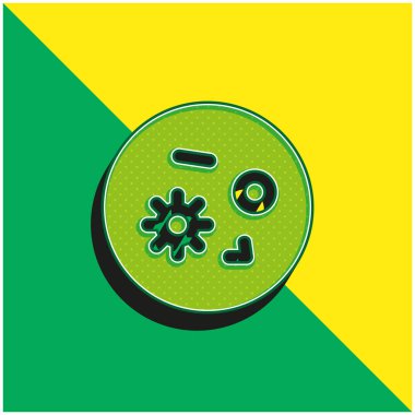 Bakteri Yeşil ve Sarı modern 3d vektör simgesi logosu