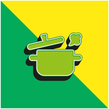 Boling Pot Green ve sarı 3d vektör simgesi logosu