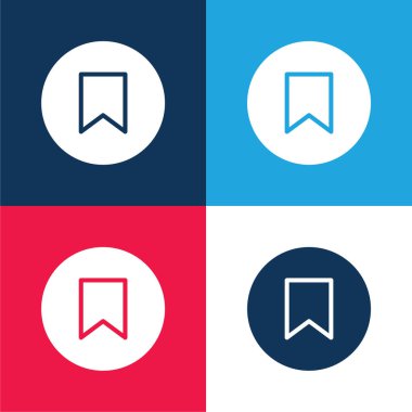 Yer imi mavi ve kırmızı dört renk en az simge kümesi