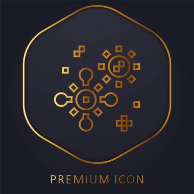 Bakteri altın çizgi prim logosu veya simgesi