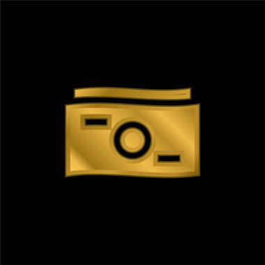 Banknote altın kaplama metalik simge veya logo vektörü