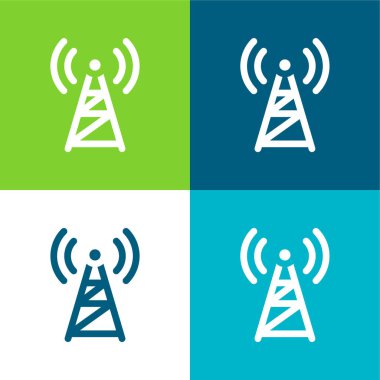 Anten Düz 4 renk en küçük simge kümesi