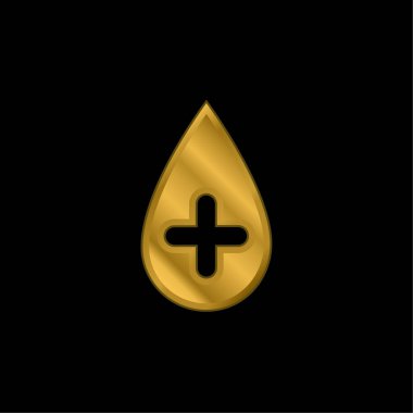 Kanlı altın kaplama metalik simge veya logo vektörü