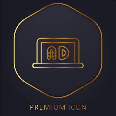 Altın çizgi prim logosu veya simgesi ekler