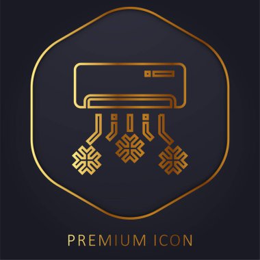 Air Conditioner golden line premium logo or icon clipart