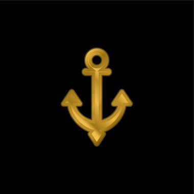 Çapa altın kaplama metalik simge veya logo vektörü