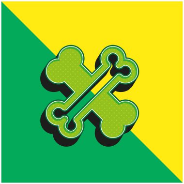 Bones Green and yellow modern 3d vector icon logo clipart
