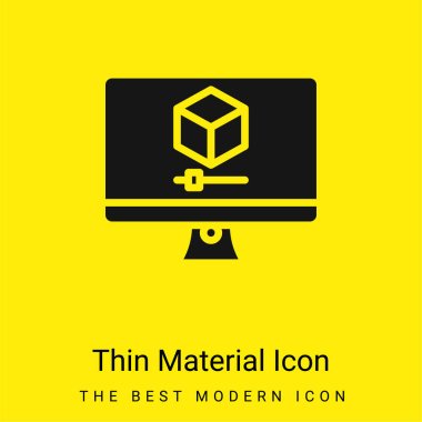 3d Graphics minimal bright yellow material icon clipart