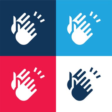 Applause blue and red four color minimal icon set clipart