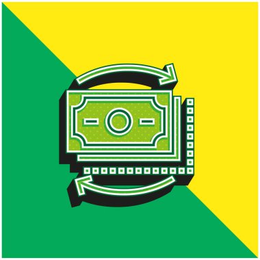 Yeşil ve sarı modern 3D vektör simgesi logosu